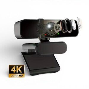NWOT- 4K Webcam Featuring a Privacy Shield And Integrated Microphone, 360-Degree